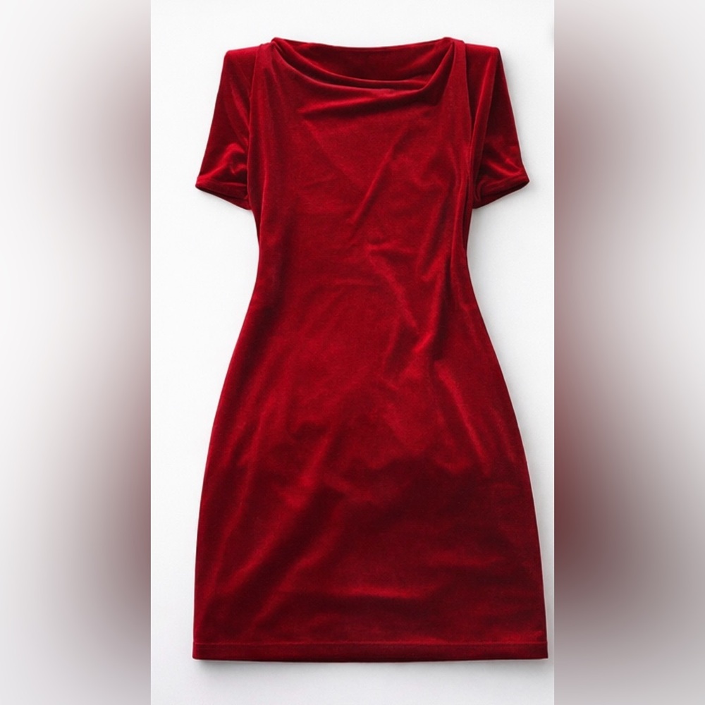 Zara Red Velvet Mini Dress